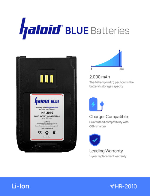 Haloid BLUE HR-2010 Lithium Battery 2010 for PD500 PD600 - HaloidRadios.com