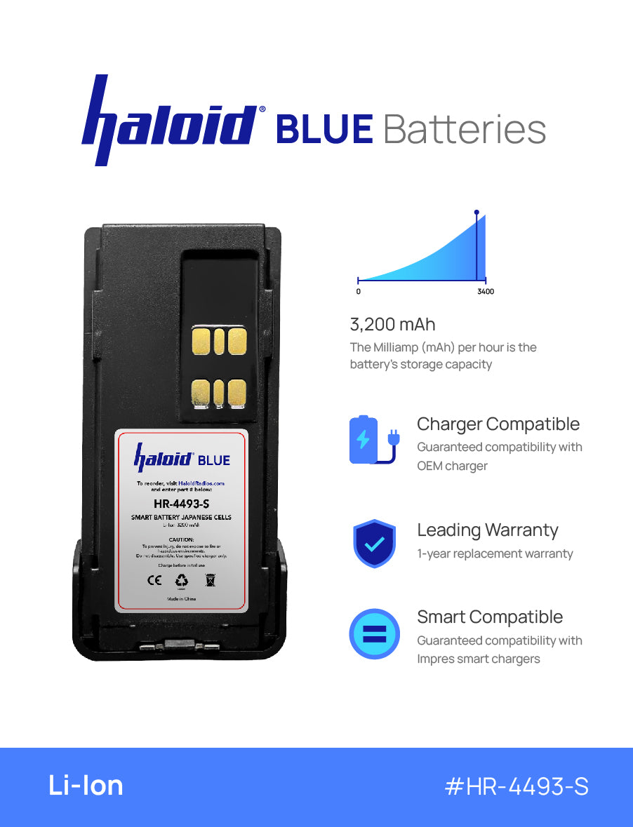 Haloid BLUE HR 4493 S Lithium Battery 4493 S For XPR3000 Radios haloid-blue-hr-4493-s-lithium-battery-4493-s-for-xpr3000-radios