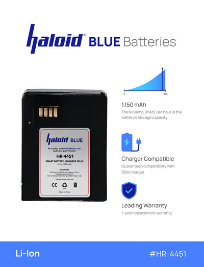 Haloid BLUE HR-4451 Li-Ion Battery for MINITOR VI Pager 6 - HaloidRadios.com