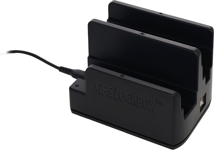 GPS LOCKBOX ACC-CPDTC2-UA2 2-Device Universal Charging Unit (Best used with SHORT optional charging cables USB-C, Lightning or 4-pin Magnetic)