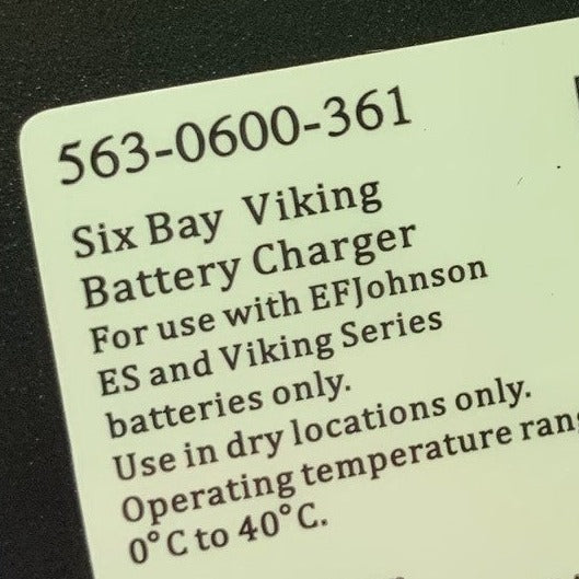 EF Johnson 563-0600-361 Six Bay Viking Lithium Charger - HaloidRadios.com